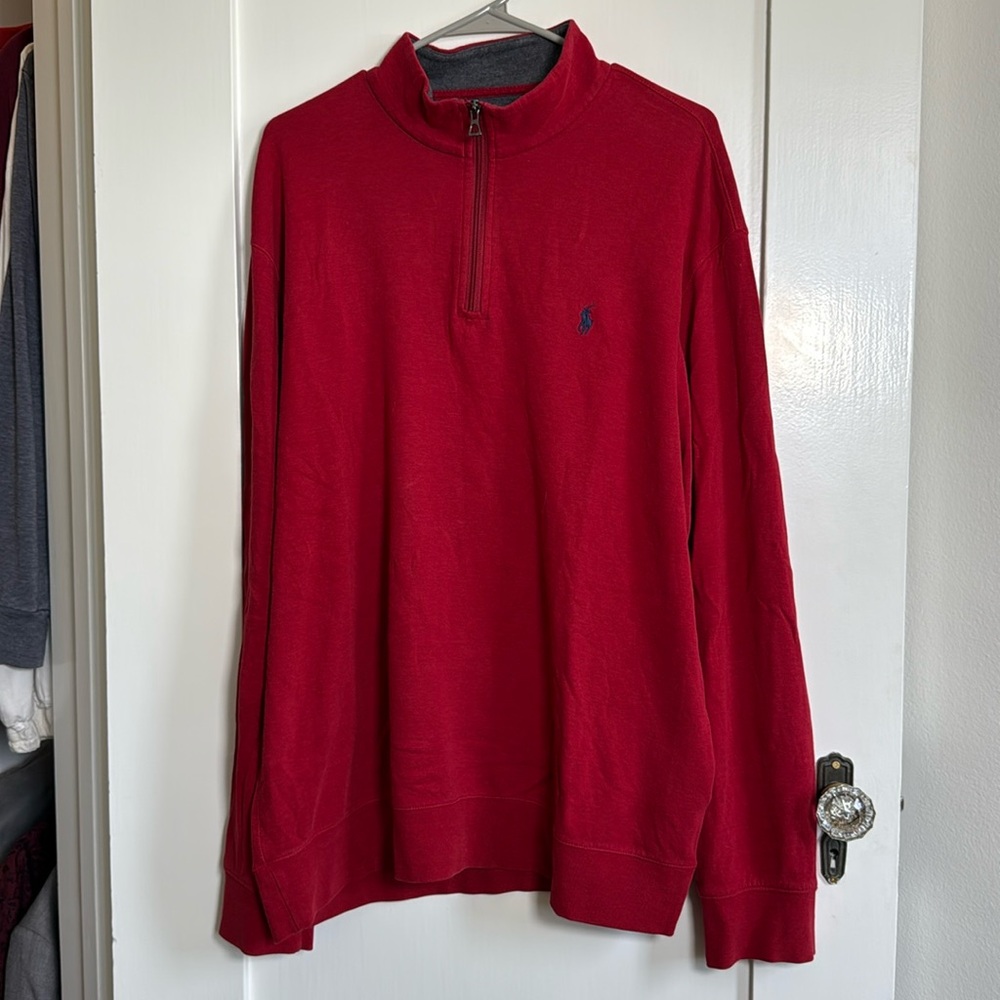 Polo Ralph Lauren Red Quarter-Zip Pullover Men’s XL